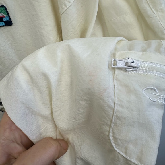 Vintage 90's Nautical Cream Windbreaker Funnel Neck Jacket Size L - Picture 11 of 14